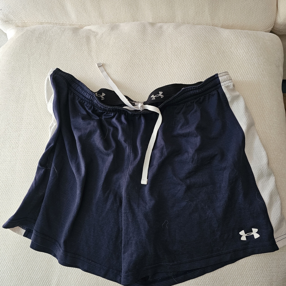 Under Armour Women's Athletic Shorts in Navy and White